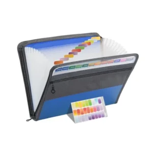 Accordion File Organizer, 13 Pockets, Blue