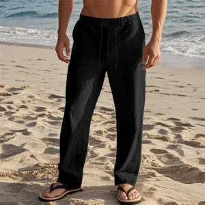 Men s Lightweight Drawstring Linen Pants