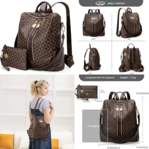 Leather Anti-Theft Backpack